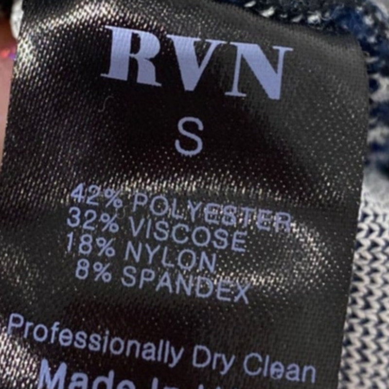 RVN Black White Geometric Jacquard Bodycon Mini Dress