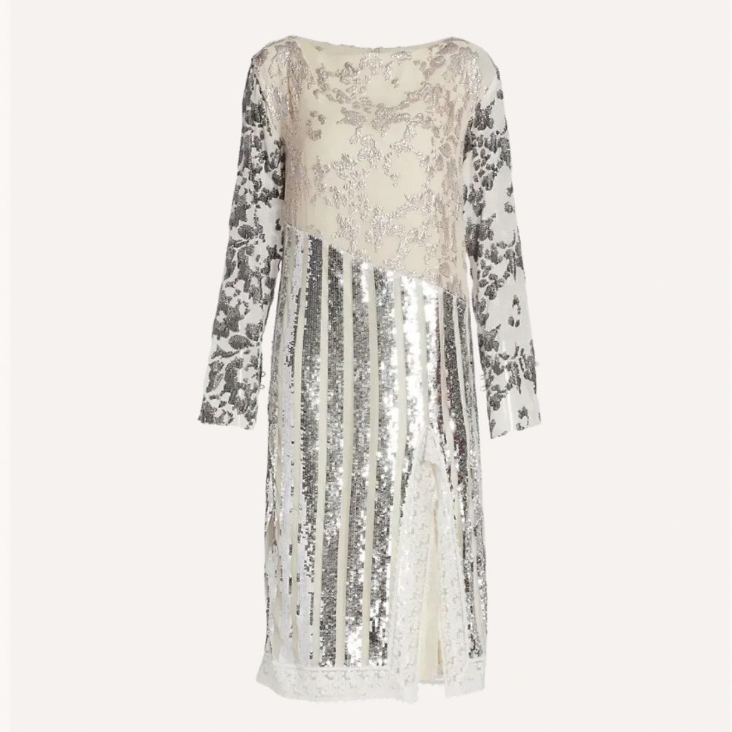 RACHEL COMEY Decando Sequin and Lace Midi Dress w/ Tags