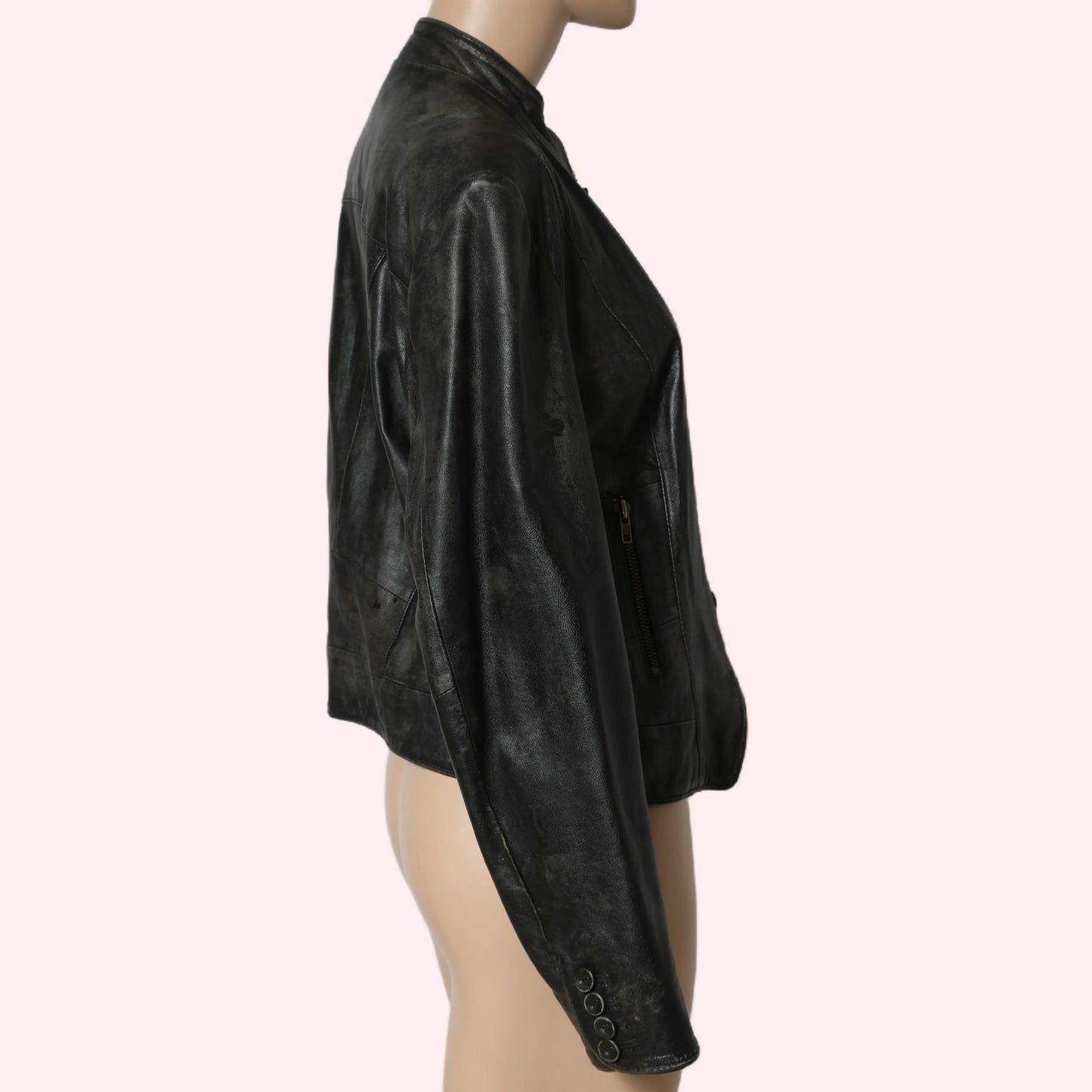 NEXT LEATHER Vintage Black Leather Jacket