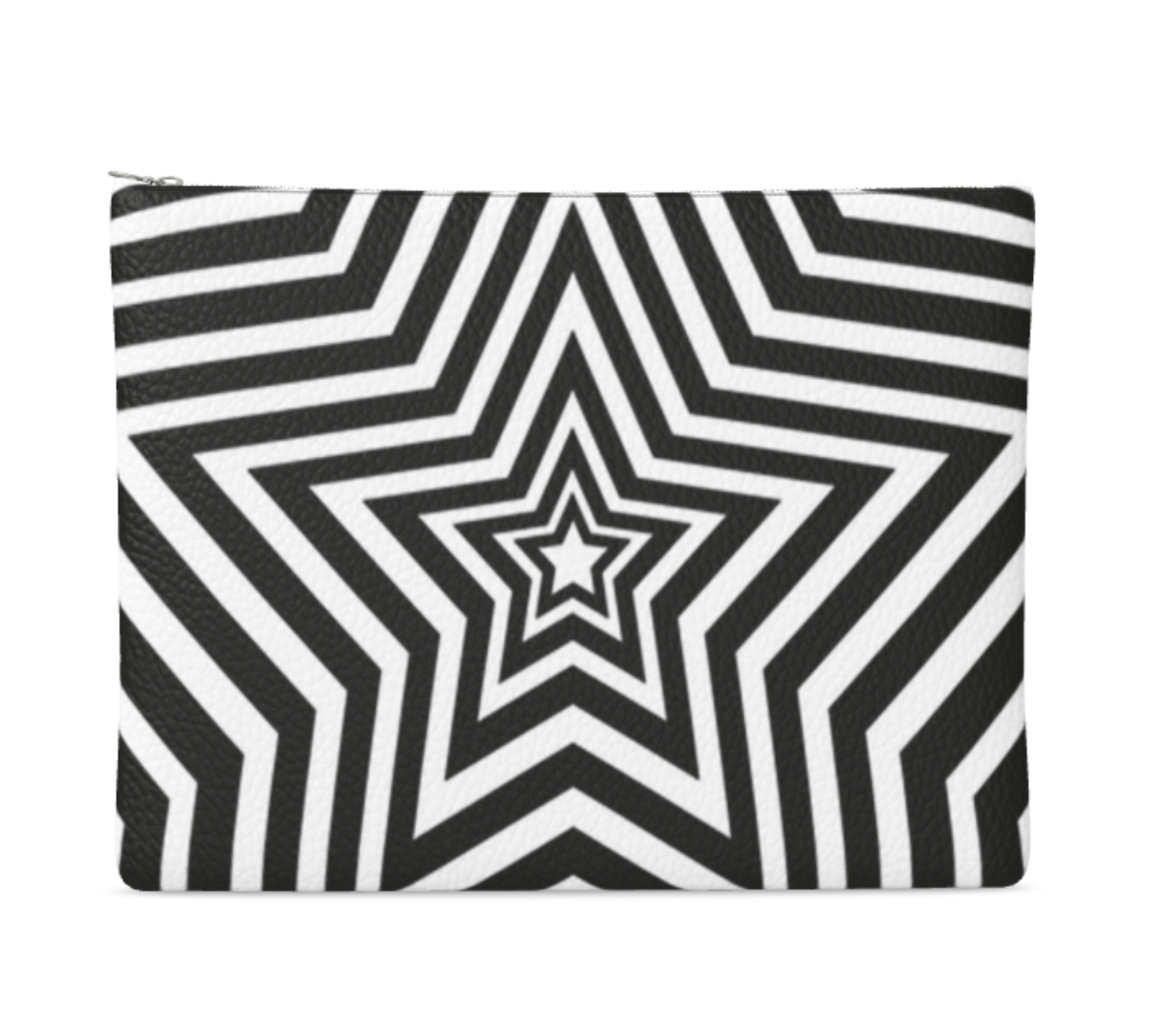 UNTITLED BOUTIQUE Black and White Leather Star Clutch Bag - Limited Edition