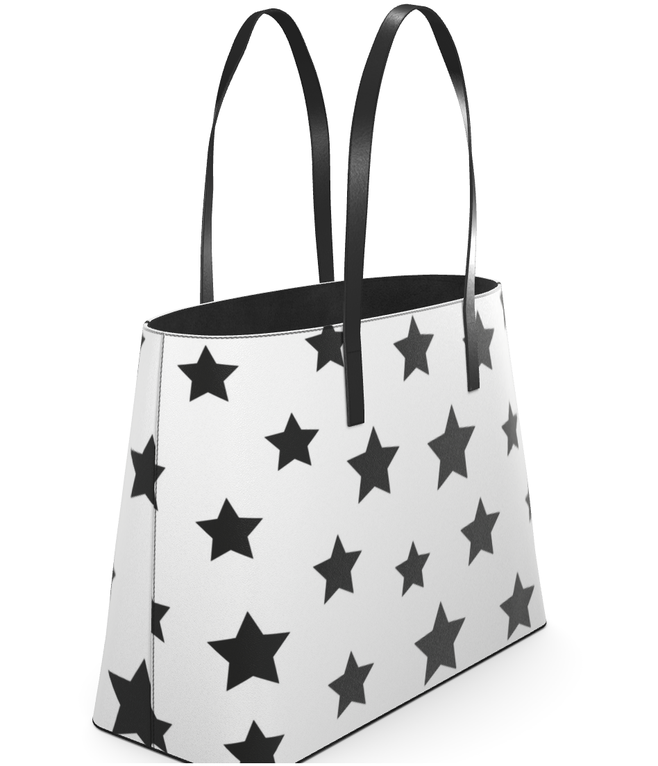 UNTITLED BOUTIQUE White Kika Leather Constellation Star Tote Bag - Limited Edition