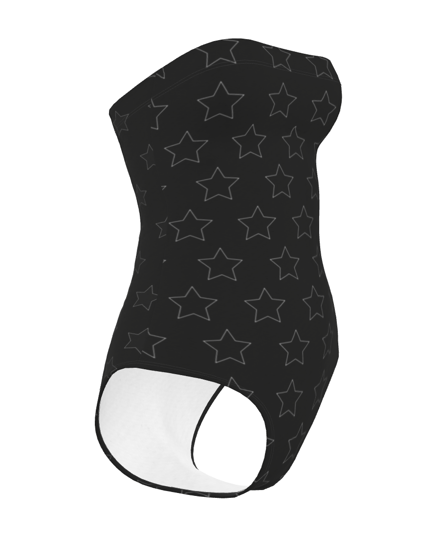 UNTITLED BOUTIQUE Black Lycra Constellation Stars Strapless Swimsuit - Limited Edition