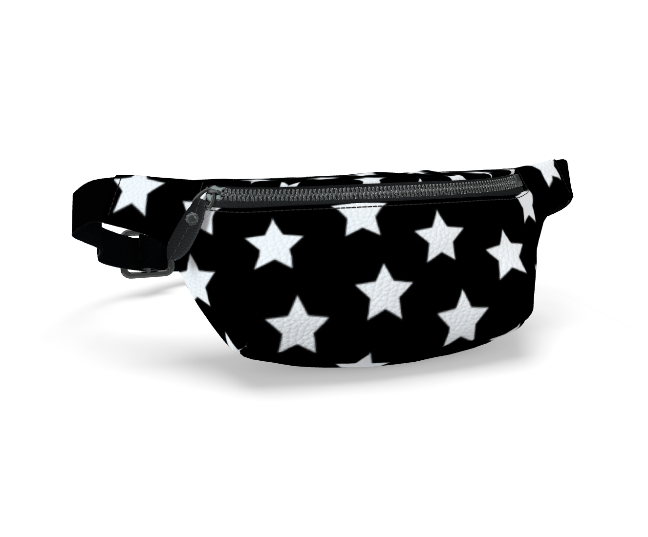 UNTITLED BOUTIQUE Black Leather Stars Fanny Pack - Limited Edition