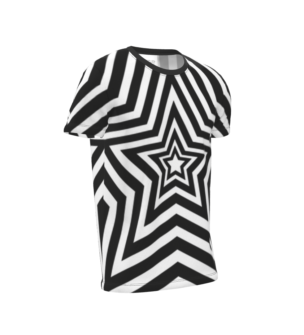 UNTITLED BOUTIQUE Black and White Jersey Star T-Shirt - Limited Edition