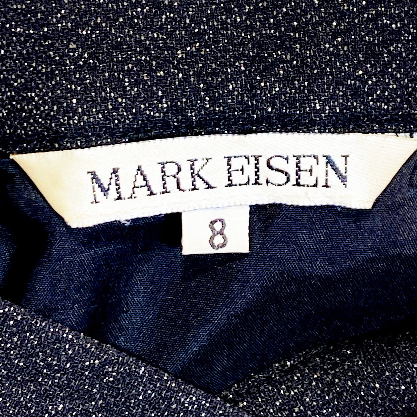 MARK EISEN Black Metallic Wool Mini Skirt Vintage 90s