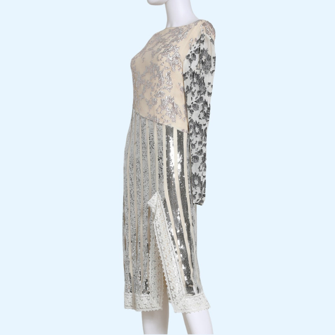 RACHEL COMEY Decando Sequin and Lace Midi Dress w/ Tags