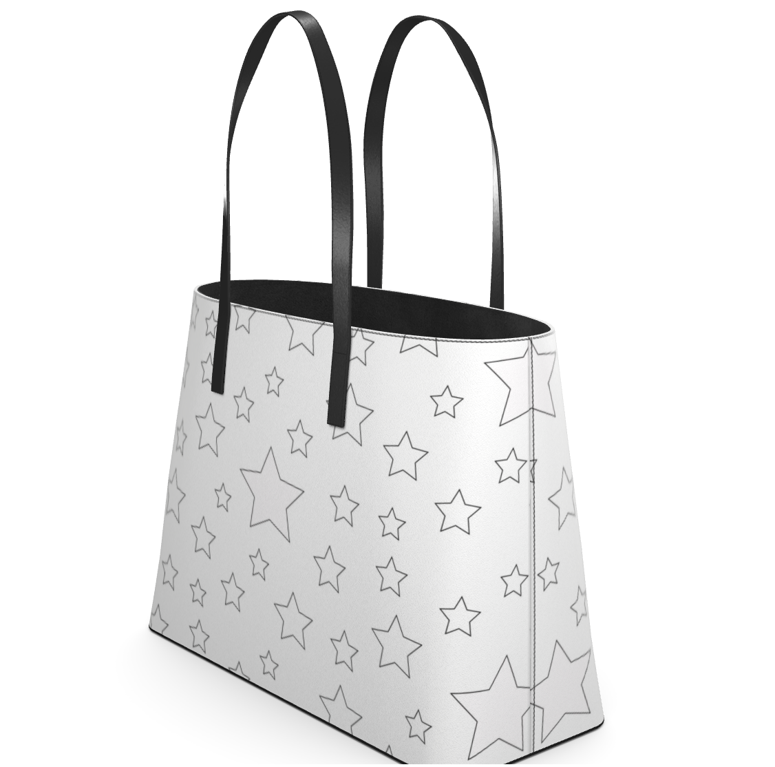UNTITLED BOUTIQUE White Kika Leather Constellation Star Tote Bag - Limited Edition