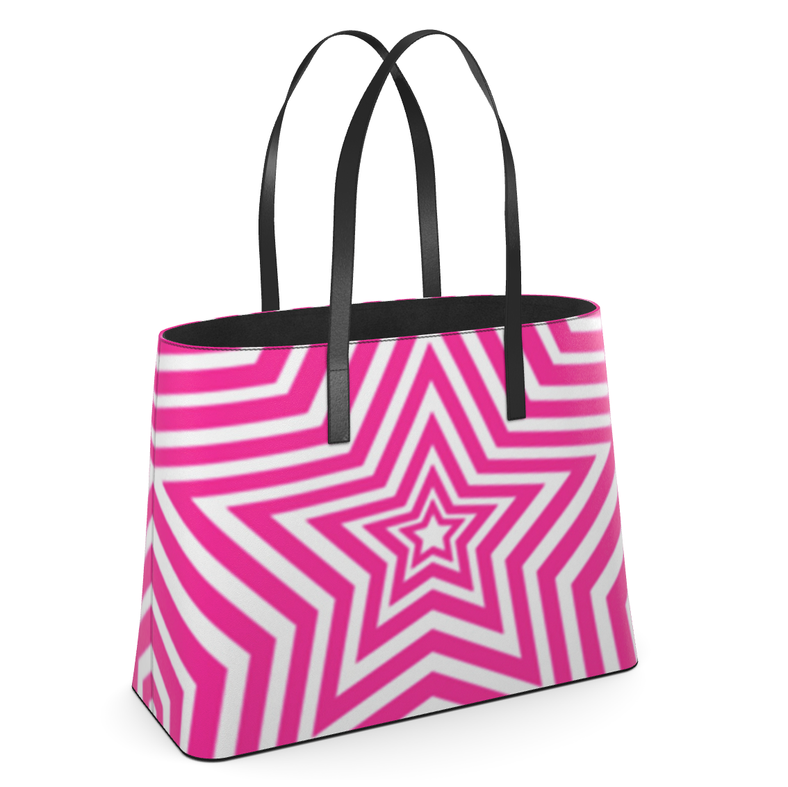 UNTITLED BOUTIQUE Pink and White Kika Leather Star Tote Bag - Limited Edition