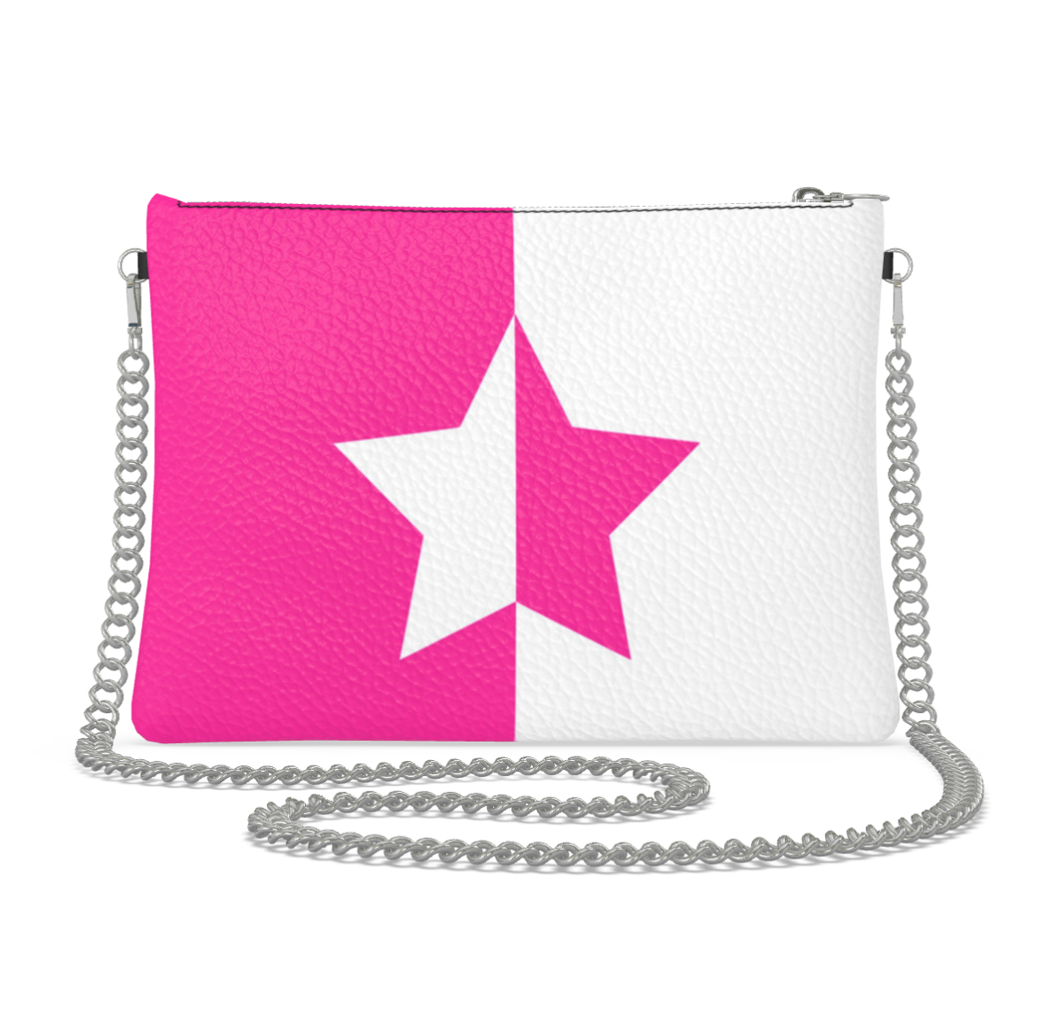 UNTITLED BOUTIQUE Pink and White Leather Yin-Yang Star Crossbody Bag - Limited Edition