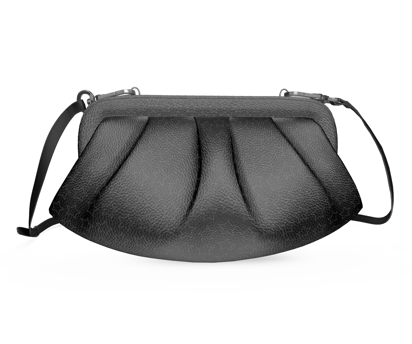 UNTITLED BOUTIQUE Black Leather Stars Pleated Bag - Limited Edition