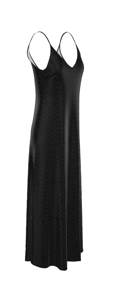 UNTITLED BOUTIQUE Black Smooth Crepe Stars Slip Dress - Limited Edition