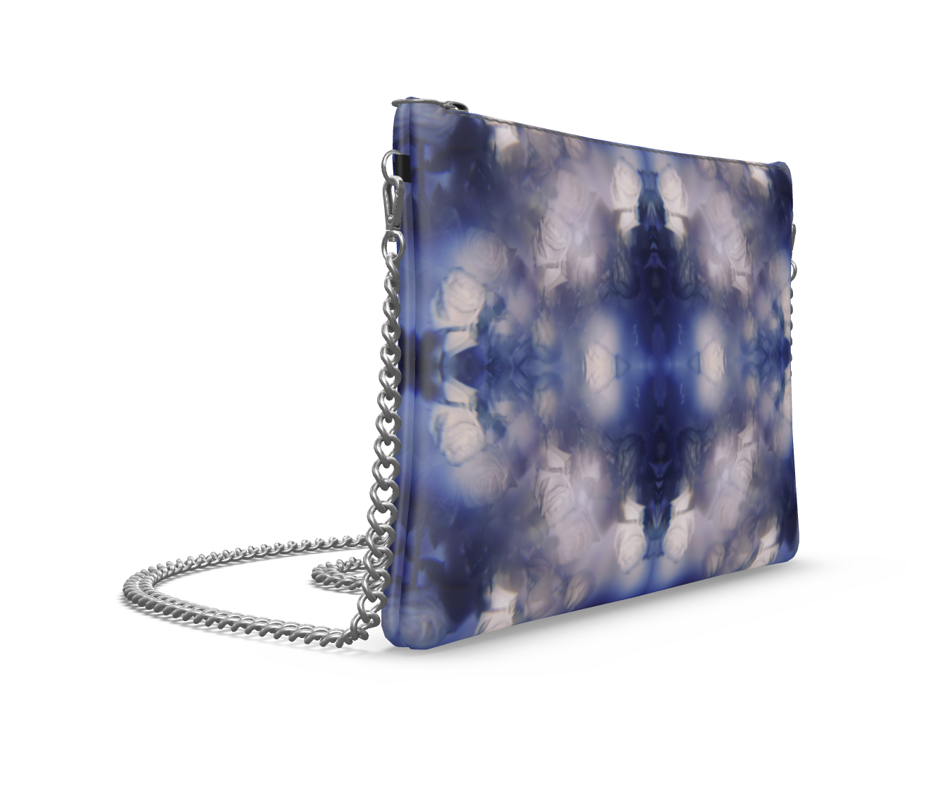 UNTITLED x Indira Cesarine "Les Roses Violettes" Kaleidoscopic Crossbody Bag with Silver Chain - Limited Edition