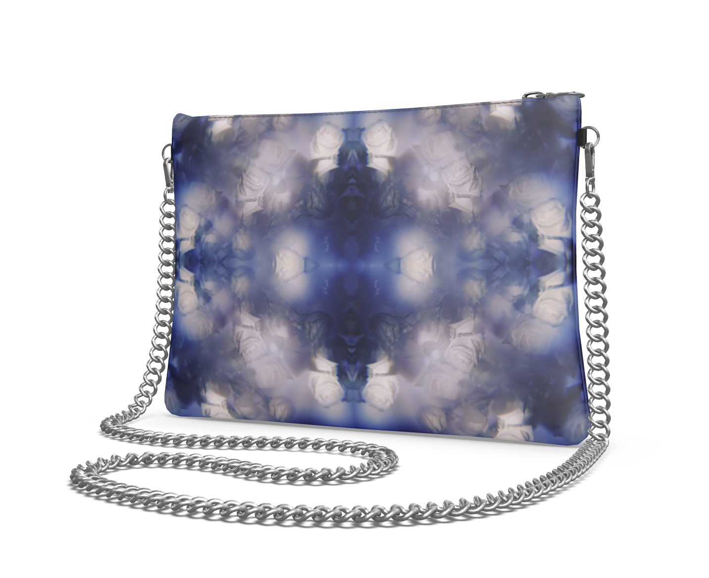 UNTITLED x Indira Cesarine "Les Roses Violettes" Kaleidoscopic Crossbody Bag with Silver Chain - Limited Edition