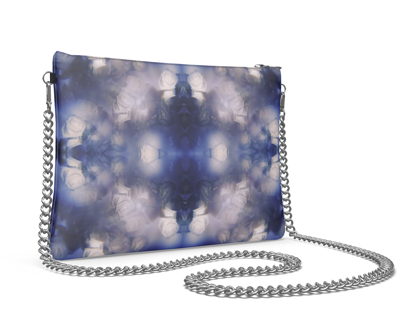 UNTITLED x Indira Cesarine "Les Roses Violettes" Kaleidoscopic Crossbody Bag with Silver Chain - Limited Edition