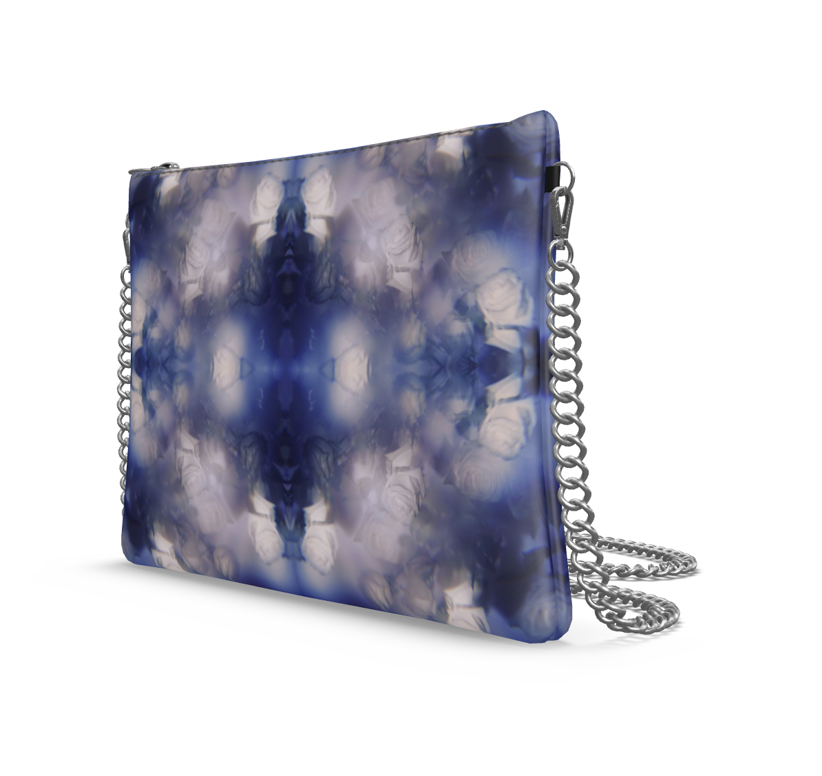 UNTITLED x Indira Cesarine "Les Roses Violettes" Kaleidoscopic Crossbody Bag with Silver Chain - Limited Edition