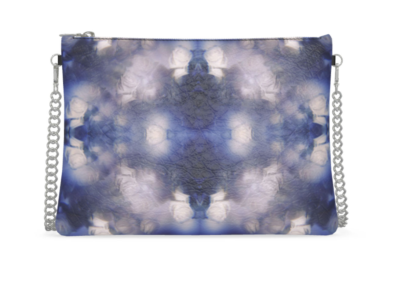 UNTITLED x Indira Cesarine "Les Roses Violettes" Kaleidoscopic Crossbody Bag with Silver Chain - Limited Edition