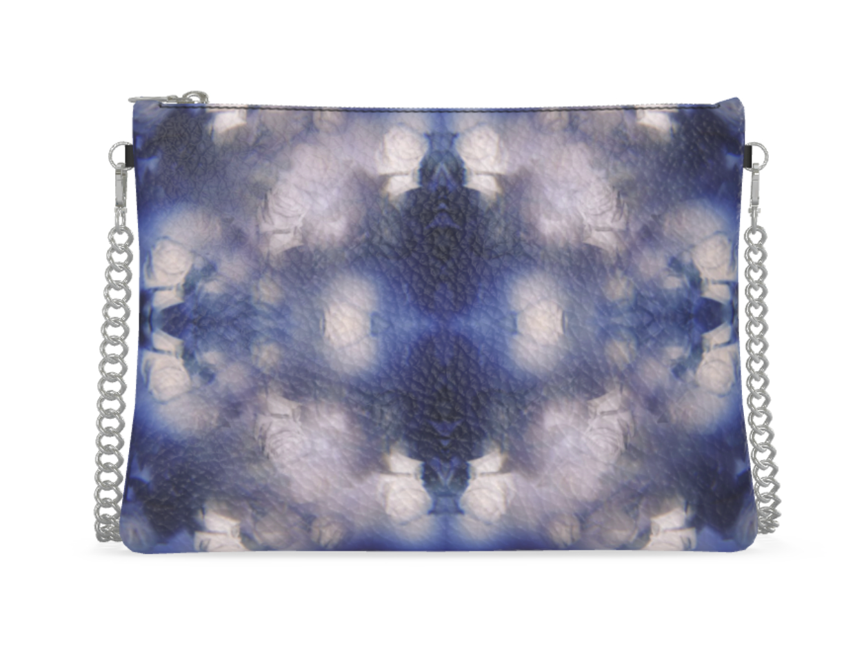 UNTITLED x Indira Cesarine "Les Roses Violettes" Kaleidoscopic Crossbody Bag with Silver Chain - Limited Edition