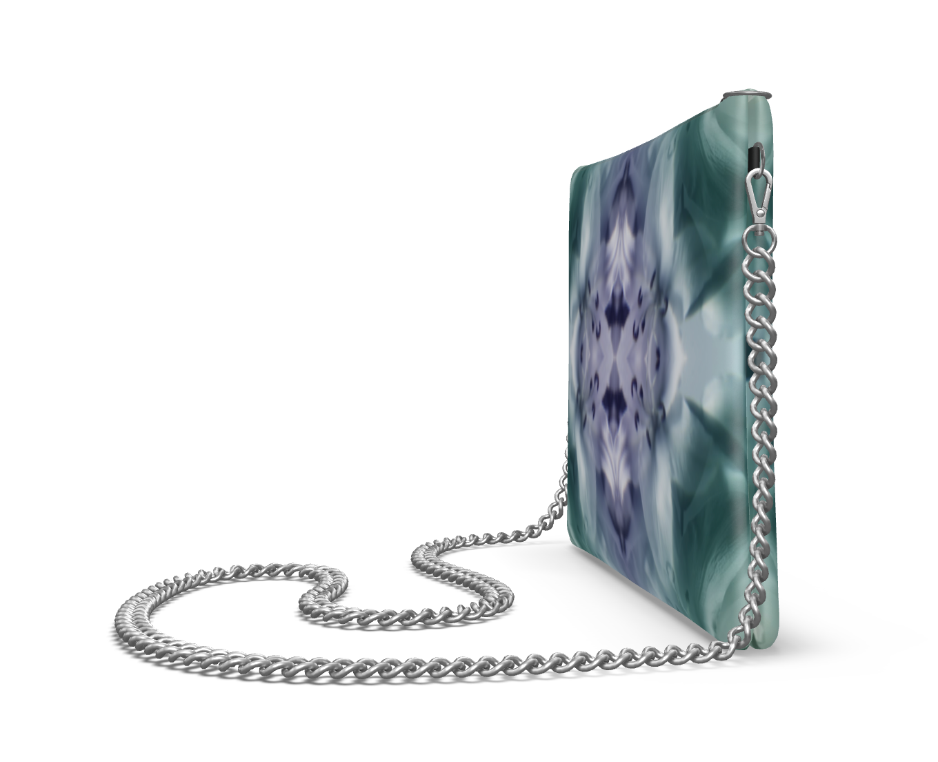 UNTITLED x Indira Cesarine "Cascade of Lilies" Kaleidoscopic Crossbody Bag with Silver Chain - Limited Edition