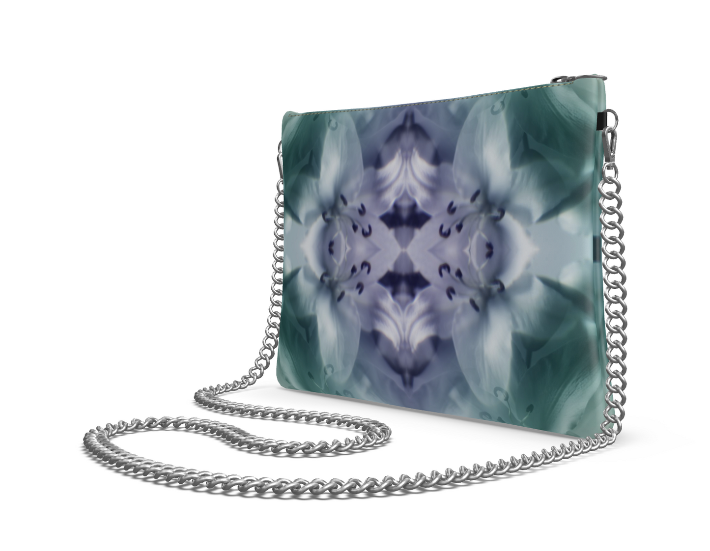 UNTITLED x Indira Cesarine "Cascade of Lilies" Kaleidoscopic Crossbody Bag with Silver Chain - Limited Edition