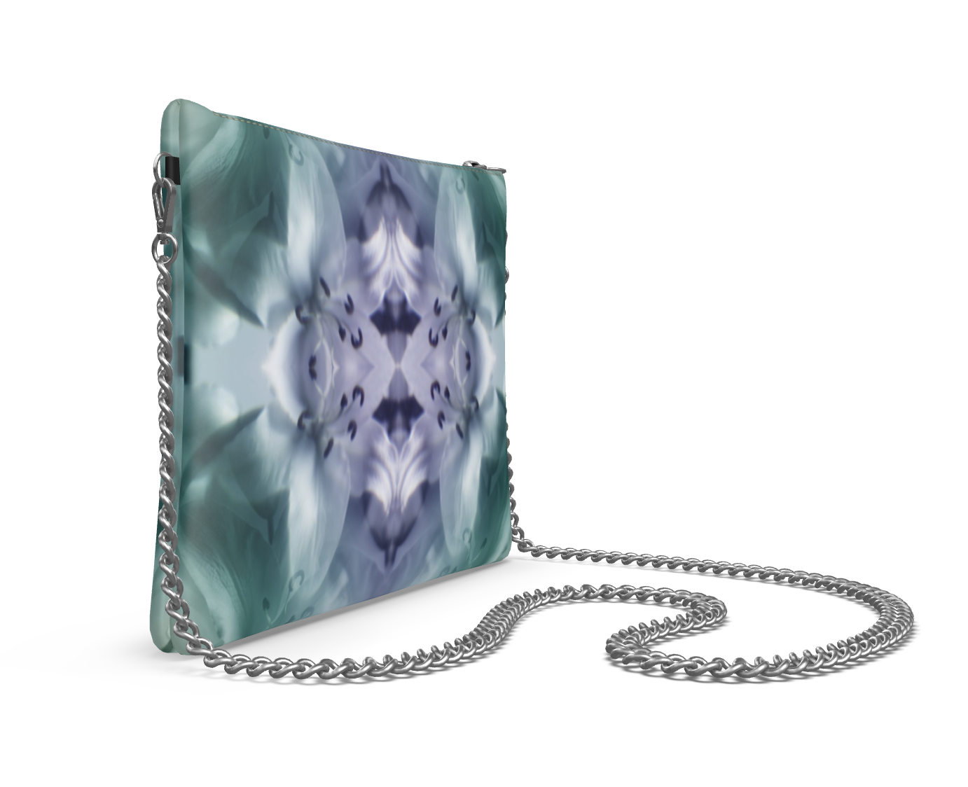 UNTITLED x Indira Cesarine "Cascade of Lilies" Kaleidoscopic Crossbody Bag with Silver Chain - Limited Edition