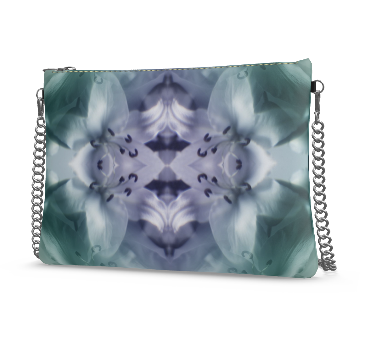 UNTITLED x Indira Cesarine "Cascade of Lilies" Kaleidoscopic Crossbody Bag with Silver Chain - Limited Edition