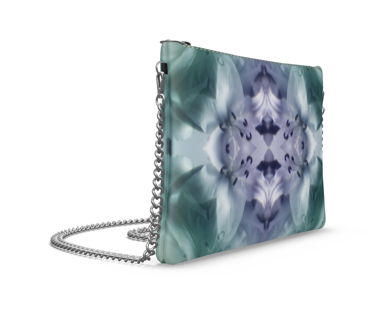 UNTITLED x Indira Cesarine "Cascade of Lilies" Kaleidoscopic Crossbody Bag with Silver Chain - Limited Edition