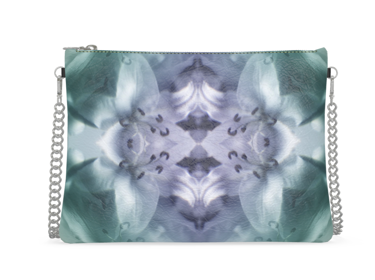 UNTITLED x Indira Cesarine "Cascade of Lilies" Kaleidoscopic Crossbody Bag with Silver Chain - Limited Edition