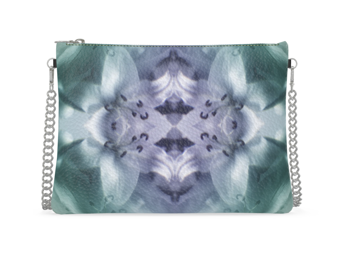 UNTITLED x Indira Cesarine "Cascade of Lilies" Kaleidoscopic Crossbody Bag with Silver Chain - Limited Edition
