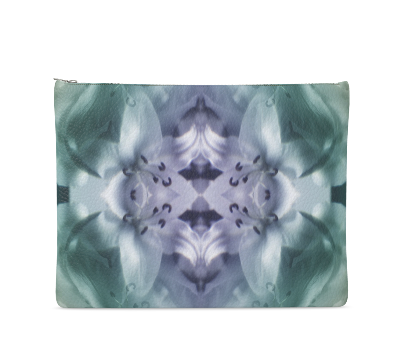 UNTITLED x Indira Cesarine "Cascade of Lilies" Kaleidoscopic Leather Clutch Bag - Limited Edition