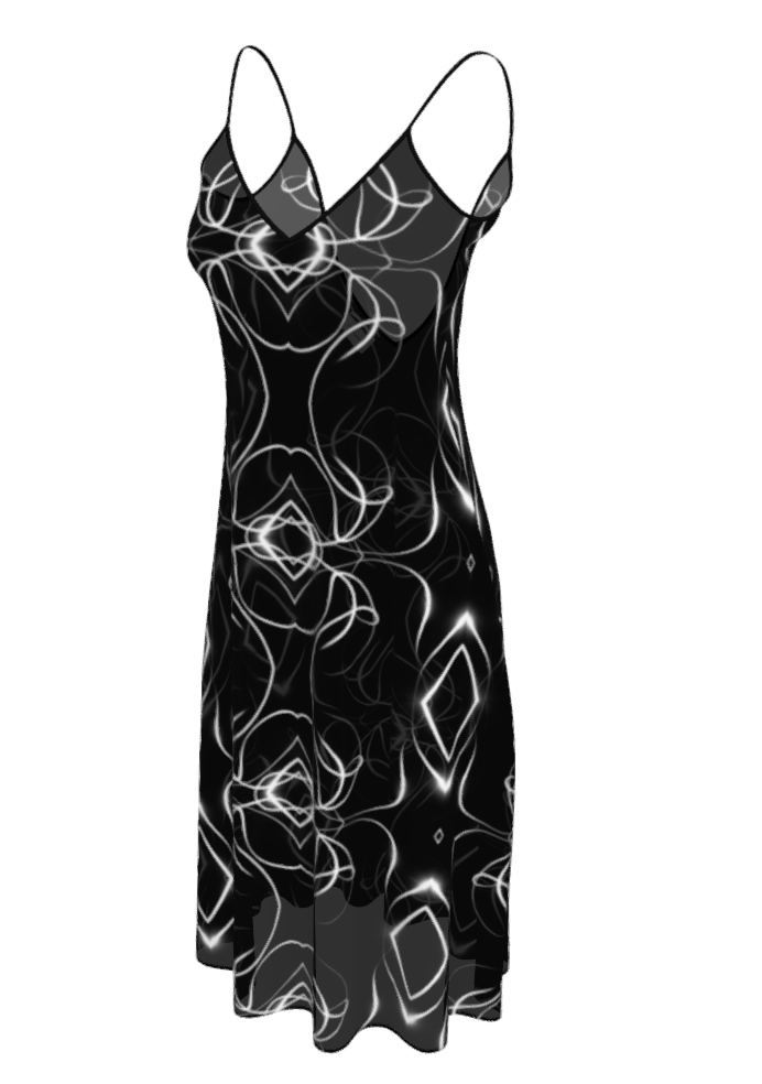 UNTITLED x Indira Cesarine "Lumière" Series Black and White Kaleidoscopic Sleeveless Midi Dress - Limited Edition