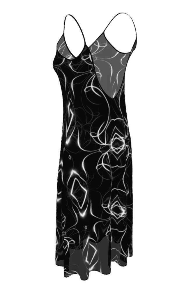 UNTITLED x Indira Cesarine "Lumière" Series Black and White Kaleidoscopic Sleeveless Midi Dress - Limited Edition