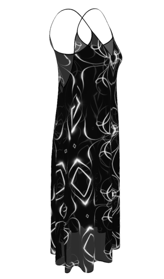 UNTITLED x Indira Cesarine "Lumière" Series Black and White Kaleidoscopic Sleeveless Midi Dress - Limited Edition