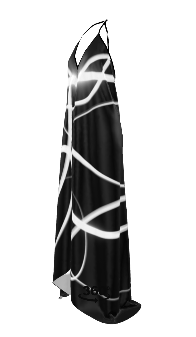 UNTITLED x Indira Cesarine "Lumière" Series Black and White Halterneck Backless Dress - Limited Edition