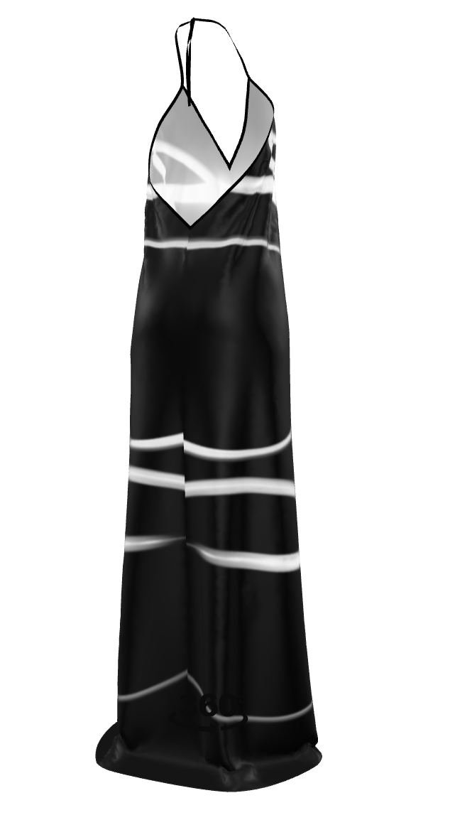 UNTITLED x Indira Cesarine "Lumière" Series Black and White Halterneck Backless Dress - Limited Edition