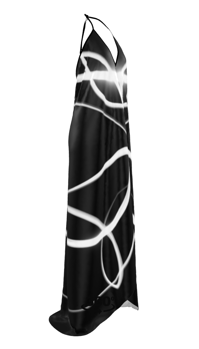 UNTITLED x Indira Cesarine "Lumière" Series Black and White Halterneck Backless Dress - Limited Edition