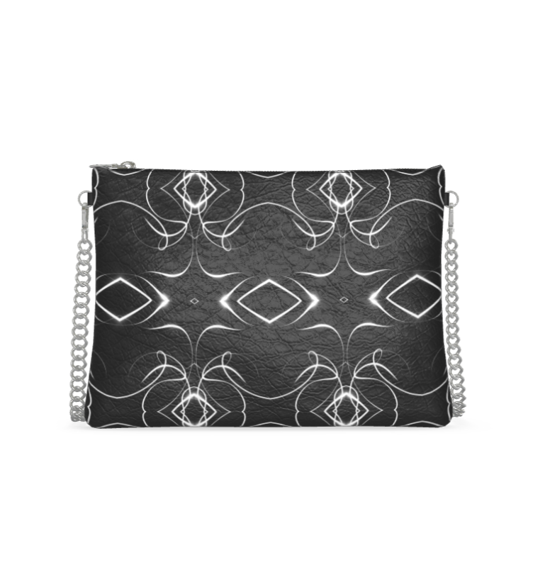 UNTITLED x Indira Cesarine "Lumière" Series Black and White Kaleidoscopic Crossbody Bag With Chain - Limited Edition