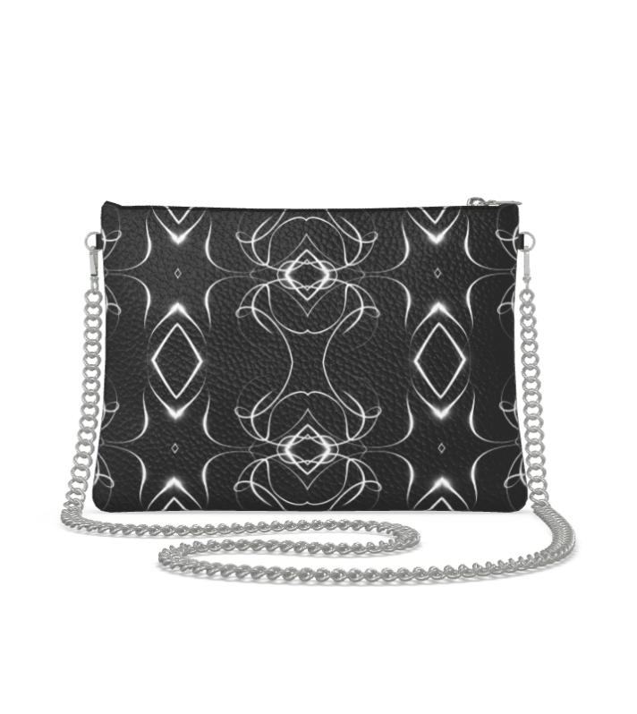 UNTITLED x Indira Cesarine "Lumière" Series Black and White Kaleidoscopic Crossbody Bag With Chain - Limited Edition