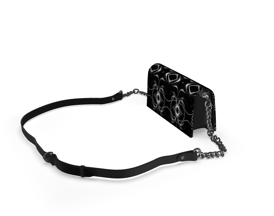 UNTITLED x Indira Cesarine "Lumière" Series Black and White Kaleidoscopic Kenway Evening Bag - Limited Edition