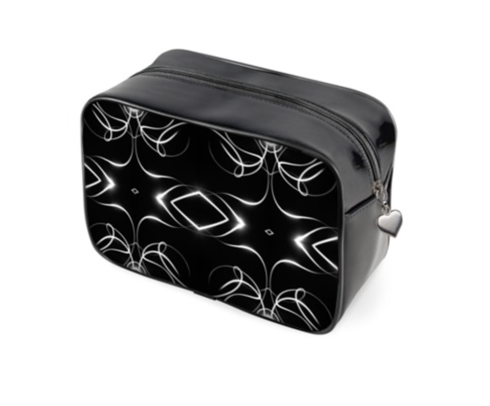 UNTITLED x Indira Cesarine "Lumière" Series Black and White Kaleidoscopic Toiletry Bag - Limited Edition