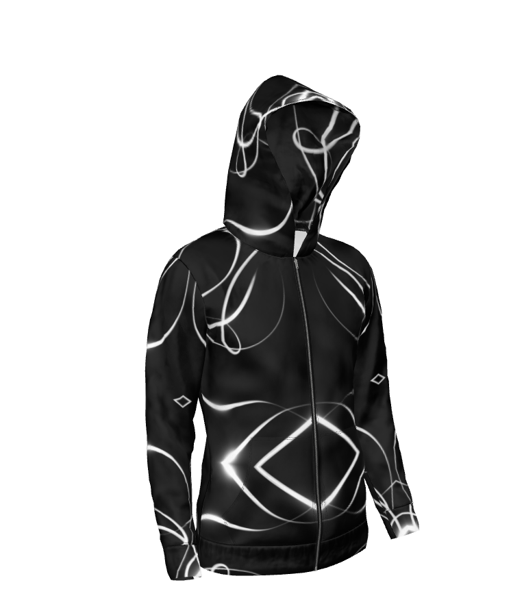 UNTITLED x Indira Cesarine "Lumière" Series Black and White Kaleidoscopic Hoodie - Limited Edition