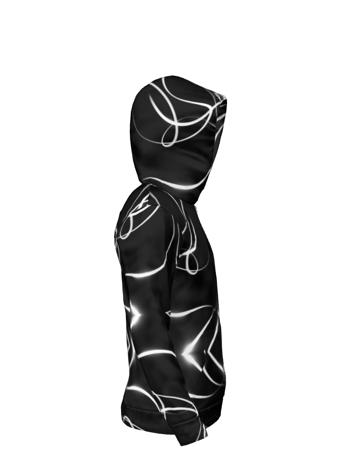 UNTITLED x Indira Cesarine "Lumière" Series Black and White Kaleidoscopic Hoodie - Limited Edition