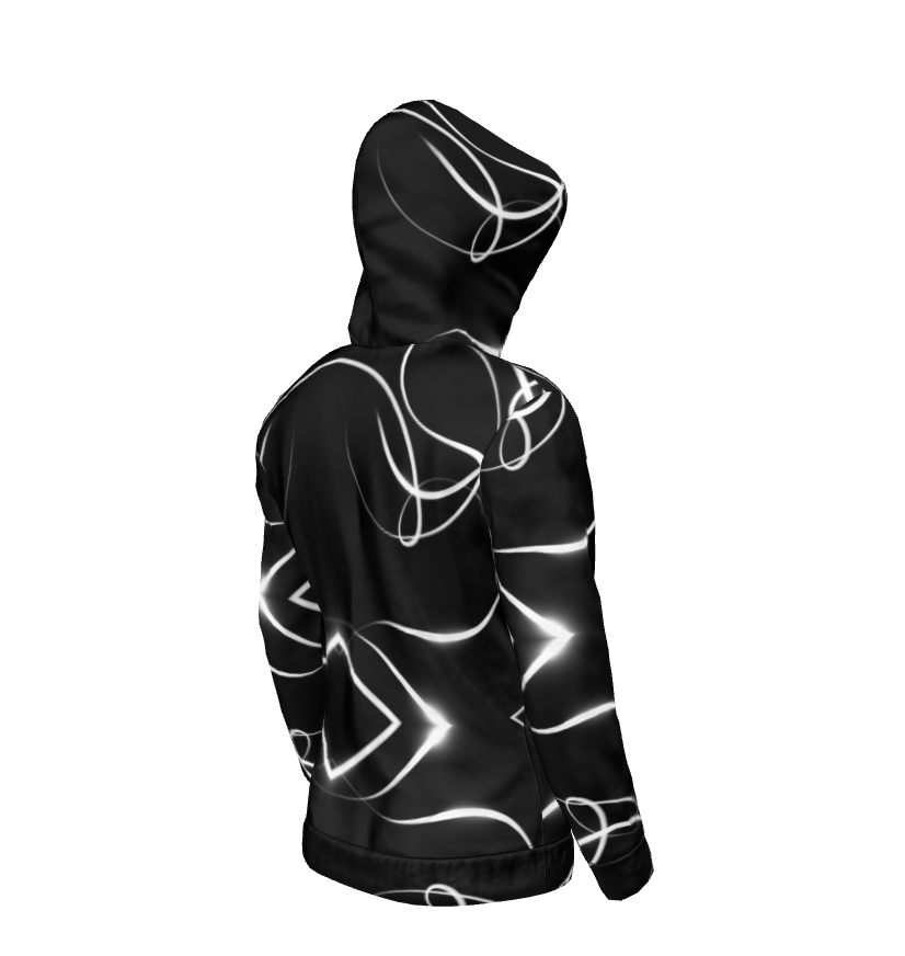 UNTITLED x Indira Cesarine "Lumière" Series Black and White Kaleidoscopic Hoodie - Limited Edition