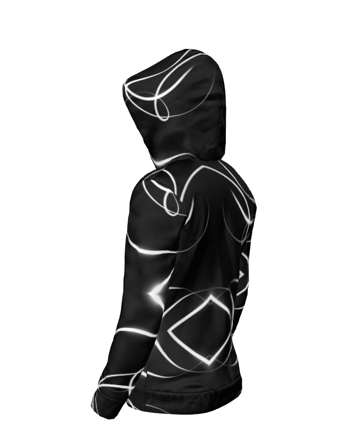 UNTITLED x Indira Cesarine "Lumière" Series Black and White Kaleidoscopic Hoodie - Limited Edition