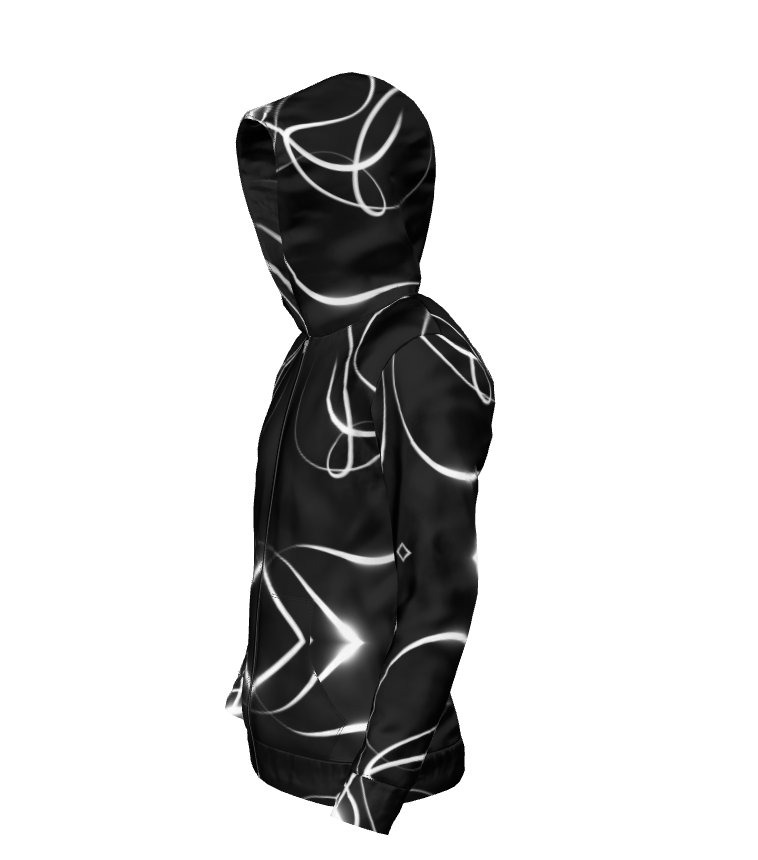 UNTITLED x Indira Cesarine "Lumière" Series Black and White Kaleidoscopic Hoodie - Limited Edition
