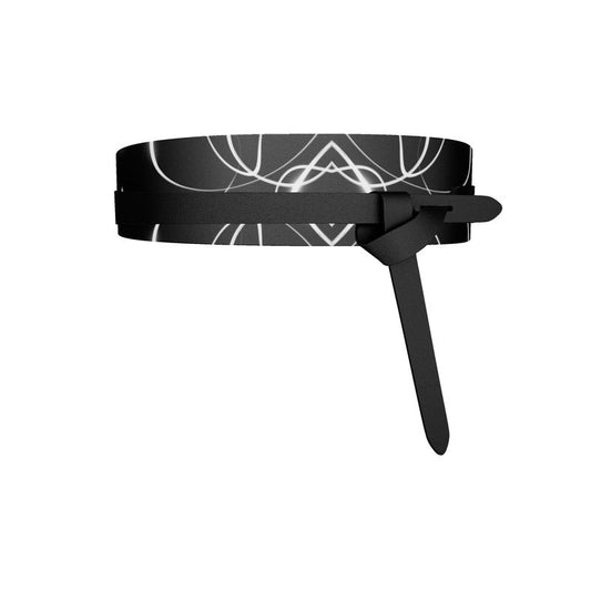 UNTITLED x Indira Cesarine "Lumière" Series Black and White Kaleidoscopic Womens Leather Wrap Belt - Limited Edition