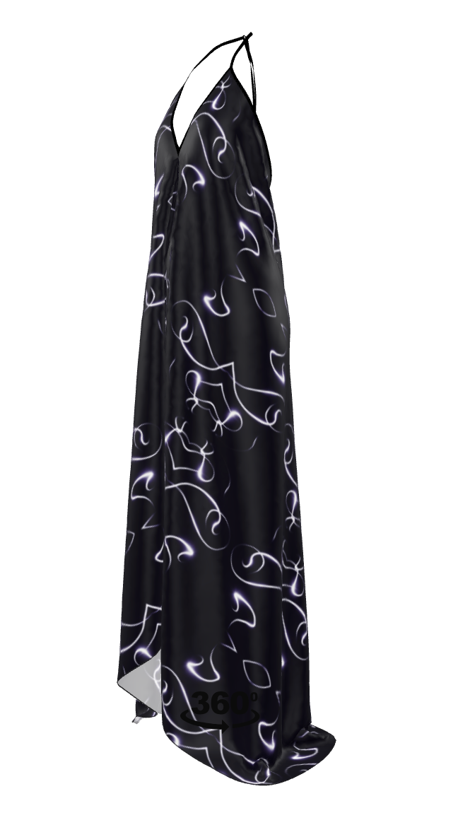UNTITLED x Indira Cesarine "Lumière" Series Black and Violet Halterneck Backless Dress - Limited Edition
