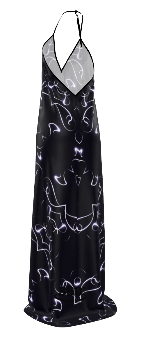 UNTITLED x Indira Cesarine "Lumière" Series Black and Violet Halterneck Backless Dress - Limited Edition