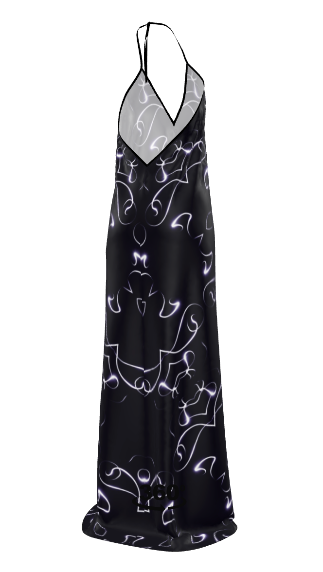 UNTITLED x Indira Cesarine "Lumière" Series Black and Violet Halterneck Backless Dress - Limited Edition