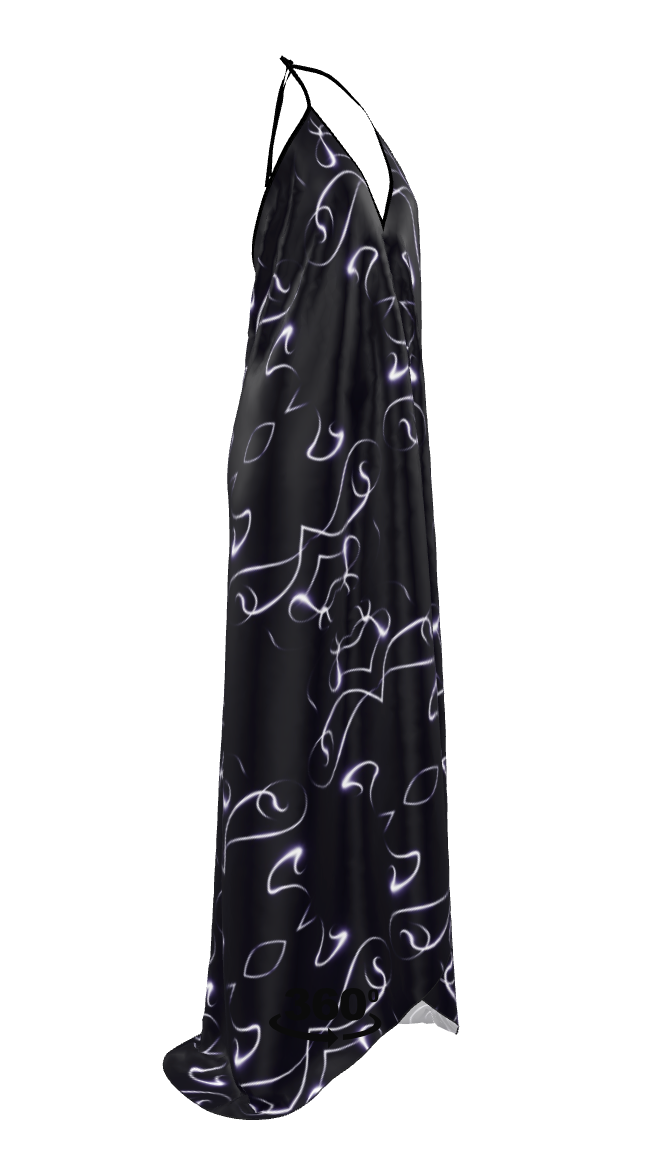 UNTITLED x Indira Cesarine "Lumière" Series Black and Violet Halterneck Backless Dress - Limited Edition