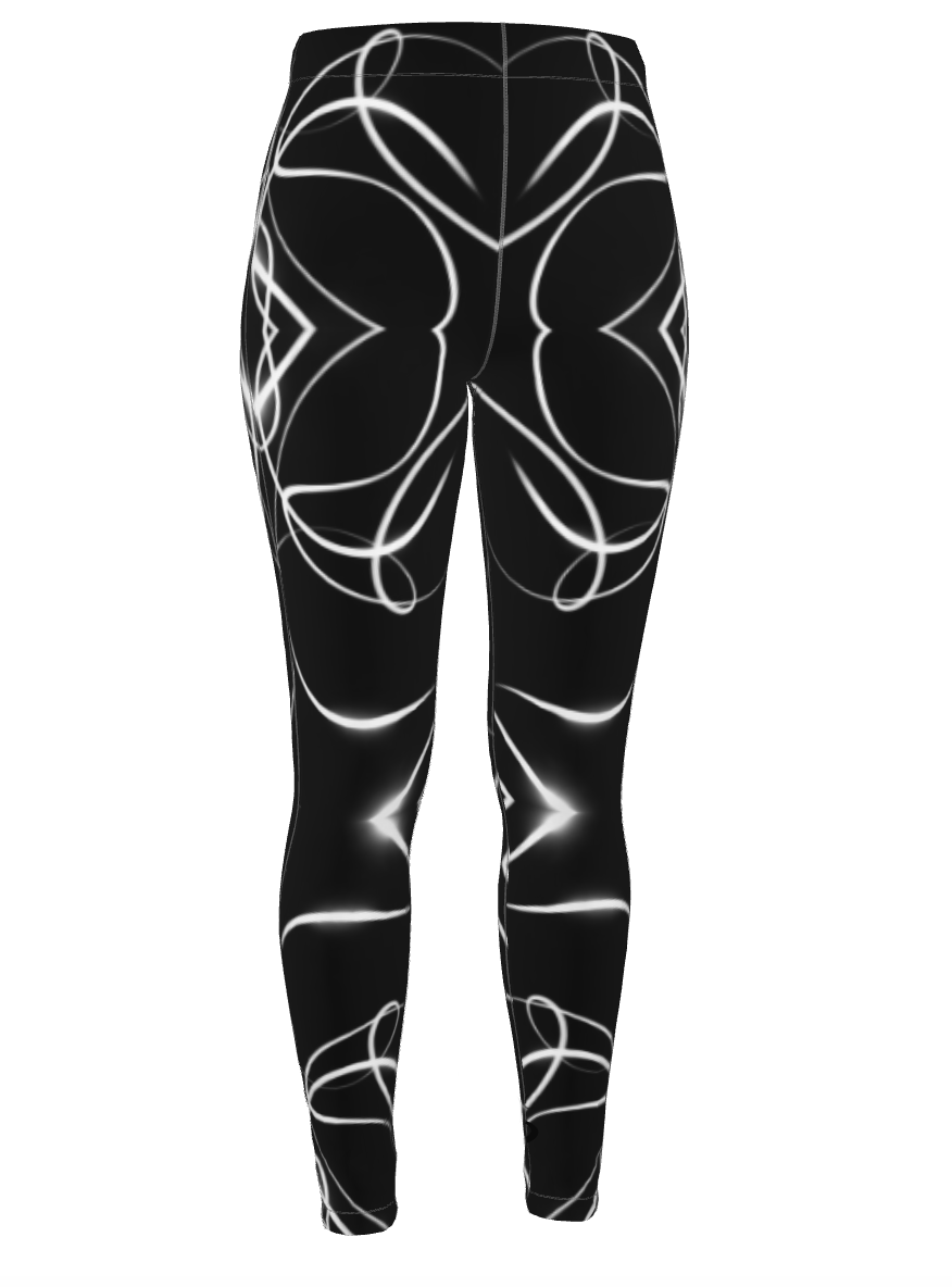 UNTITLED x Indira Cesarine "Lumière" Series Black and White Kaleidoscopic High Waisted Leggings - Limited Edition
